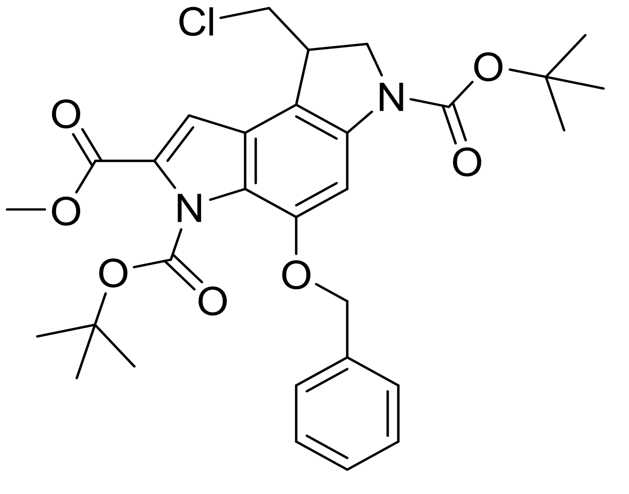 3,6-二-叔丁基2-甲基4-(芐氧基)-8-(氯甲基)-7,8-二氫吡咯并[3,2-E]吲哚-2,3,6-三羧酸酯